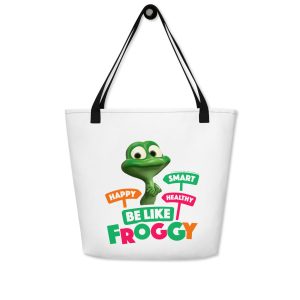 Masha and the Bear Friends: Swamp Squad All-Over Print Large Tote Bag