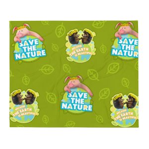 Masha and the Bear Friends Go Green! Throw Blanket